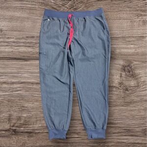 Figs Teal Blue Zamora Joggers Scrub Bottoms Woman's XL Nurse Pink